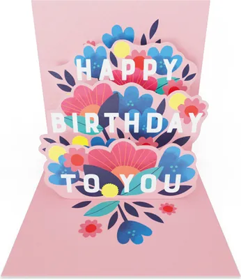 Produktbild von Glückwunschkarte Mini Pop-Up Karte Happy Birthday to you, 9 x 9 cm