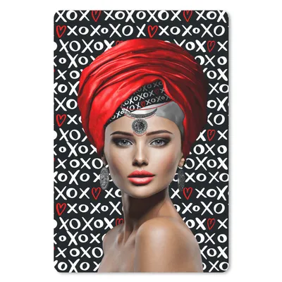Produktbild von MuchoWow® Mauspad Mousepad Frau - Muster - Rot 18x27 cm - Mousepads - Maus Mat - Pad - Mausunterlage