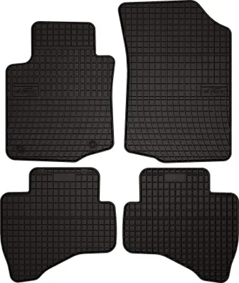 Produktbild von Gummifußmatten passend für Peugeot 107 (Schrägheck, Bj. 2005-2014) –  schwarz, passgenau, mit Befestigungen set 4 Stk. - Gummi-Automatten