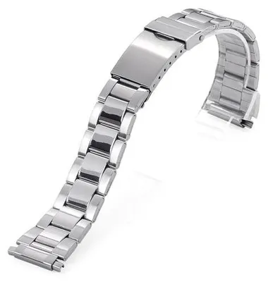 Immagine prodotto di Cinturino in acciaio inossidabile color argento con fibbia deployante da 16-22 mm, come cinturino di ricambio