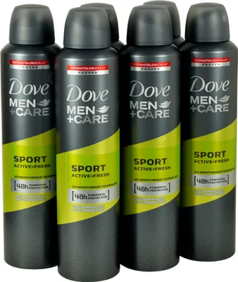 Produktbild von 6x Dove Men + Care Sport Deo, Active + Fresh 48h Deospray, je 250ml