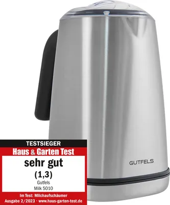 Produktbild von GUTFELS MILK 5010 Milchaufschäumer | 500 Watt | 350 ml Milchschaum | Edelstahl
