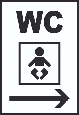 Produktbild von WC Wickelraum rechts Schild A4 (210x297mm)