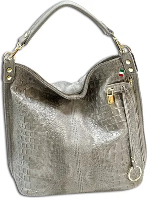 Produktbild von Tasche grau Florence Beuteltasche Shopper Leder Kroko-Prägung OTF162K