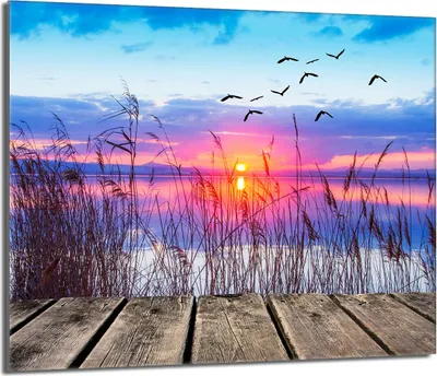 Image de Plaque de recouvrement pour cuisinière 60x52 Vitrocéramiquefeld Couverture anti-éclaboussures Plaque de verre Deko Planche à découper, Paysage soleil