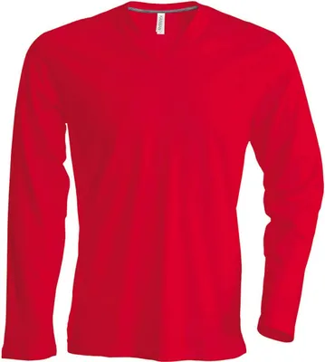 Produktbild von Kariban Herren Langarmshirt Longsleeve Longline T-Shirt Sweatshirt, Größe:S, Farbe:Rot