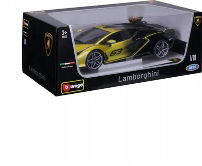 Zdjęcie produktu dla BBURAGO Lamborghini Sian FKP 37 1:18, Model super pojazdu, Wstępnie zmontowany, 1:18, Lamborghini Sian FKP 37, Każda płeć, Metal, Plastik
