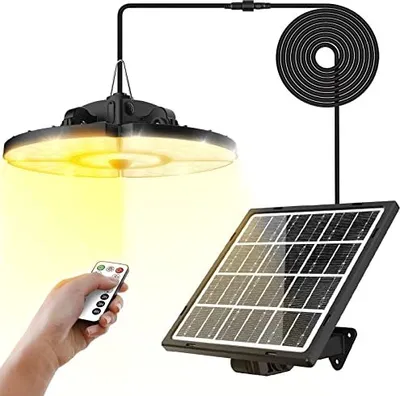 Image de MEIKEE Solar Lights Outdoor Indoor Use Motion Sensor 76 LED Super bright 5 Modes 2500-6500K 270 ° Angle de faisceau USB Charge Pavillons suspendus, Ga