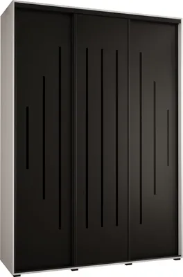 Produktbild von MEBLE KRYSPOL Davos 12 Schrank, drei Türen - 235,2x170x45 cm - Weiß Schwarz Schwarz