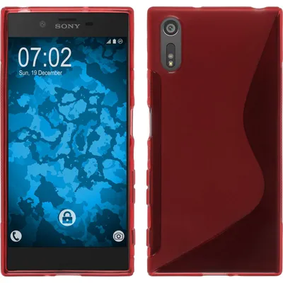 Produktbild von PhoneNatic Case kompatibel mit Sony Xperia XZs - rot Silikon Hülle S-Style + 2 Schutzfolien