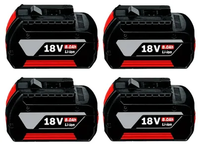 Image de Batterie lithium-ion, 18V, 8000mAh, rechargeable, 8,0 Ah, lot de 4