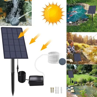 Produktbild von Solarbetriebene Belüftungspumpe - Teich- und Poolbelüfter - Wasserkreislauf - Für den Außenbereich - Solarenergie