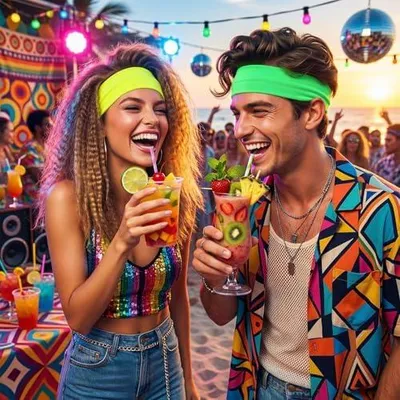 Produktbild von 4er-Set neonfarbene Haarbänder für Damen, modische elastische Stirnbänder für Sport, rutschfest, geeignet zum Laufen, Yoga, Schminken und für Fitness, Einheitsgröße