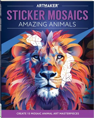Productafbeelding van Art Maker Sticker Mosaïek Verbazingwekkende Dieren - Schilderen met Stickers - Stickerboek voor Volwassenen - Dierenstickers Boek voor Volwassenen