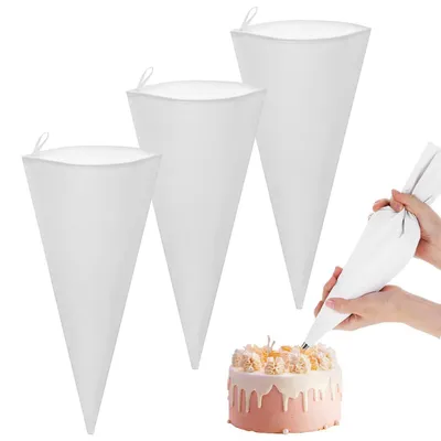 Image de Lot de 4 sacs de vaporisation réutilisables, 30 cm, en tissu de lin, accessoires de pâtisserie