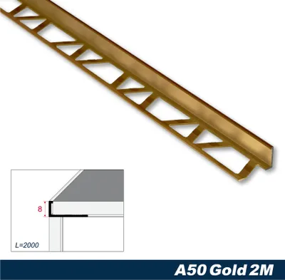 Produktbild von Effector Fliesenschiene aus eloxiertem Aluminium - Fliesenkanten Schutz - (Winkelprofil Gold) Aluprofile rostfrei Kantenschutz Fußboden Leisten Deko