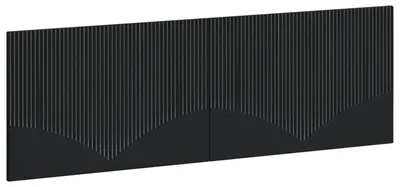 Image de vidaXL Tête de lit murale HOORN, noire, en bois composite