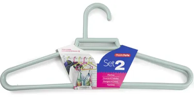 Produktbild von Plasticforte Kleiderbugel - 2x - mintgrun - Kunststoff - 41 cm