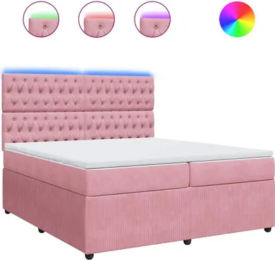 Produktbild von vidaXL Boxspringbett mit Matratze Rosa 200x200 cm Samt