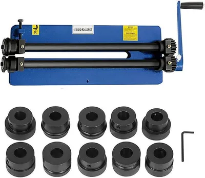 Imagen del producto de Máquina de doblado circular, máquina de perfilado de 460 mm, dobladora manual con 6 juegos de matrices, para el refuerzo de láminas de metal