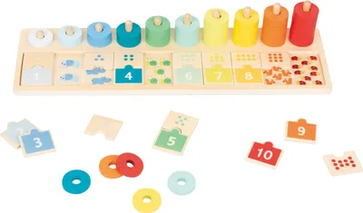 Produktbild von Zähl- und Steckspiel aus Holz für Kinder Mehrfarbig, 1 - 10, von Lelin L10327