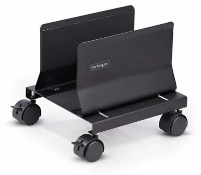 Image de StarTech.com Support Mobile pour Unité Centrale, Support Mobile pour Unité Centrale PC à Roulettes, Charge Maximale de 21kg, Chariot à Roulettes pour Ordinateur de Bureau, Chariot en Acier, Support Réglable