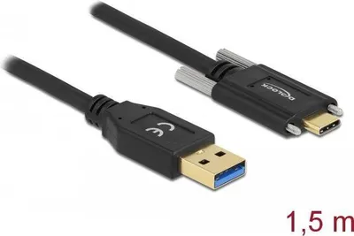 Image de DeLOCK 84017 Câble USB 1,5 m USB 3.2 Gen 1 (3.1 Gen 1) USB A USB C Noir (84017)