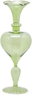 Productafbeelding van Glazen bloemenvaas, lichtgroen, 29 cm hoog, 10 cm diameter, geschikt voor de keuken