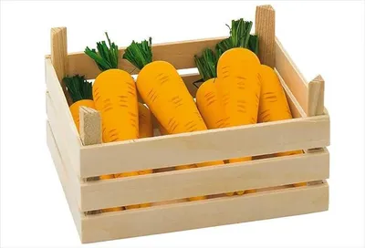 Immagine prodotto di goki 51677 Carote in cassetta per verdure, cassetta 13,6 x 10,6 x 6,8 cm, giallo/verde/naturale (1 set)