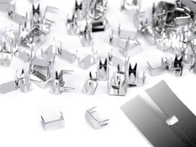 Produktbild von koncovka na zip, 5 mm, dolní, barva stříbrná - balení 10 g - 80 ks