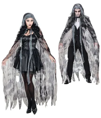 Zdjęcie produktu dla Halloweenowa peleryna Ghostly Spirit rozerwana na strzępy