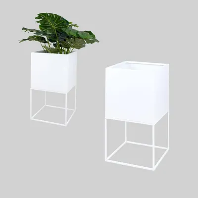 Produktbild von Your Loft Design Hillion S Metall Übertopf Weiß 32x32x56 cm