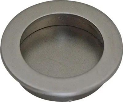 Produktbild von Schiebetürmuschel aus Metall in Nickel matter Ausführung Muschelgriff rund ø50mm