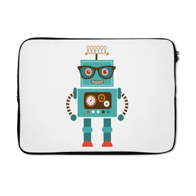 Produktbild von MuchoWow® Laptop Hülle 13 Zoll Roboter - Schutzbrille - Zahnräder - Gesicht - Jungen - Kinder Laptoptasche - Laptophülle - Sleeve - Rundumschutz