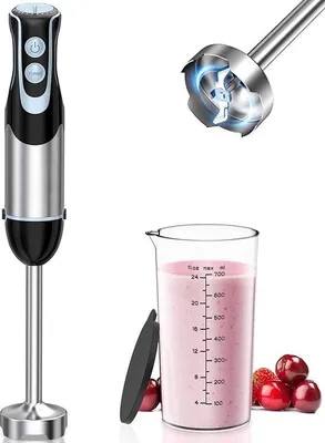 Immagine prodotto di Frullatore a immersione con cavo - Frullatore a immersione con funzione di ricarica - Frullatore da cucina - Frullatore a immersione ricaricabile