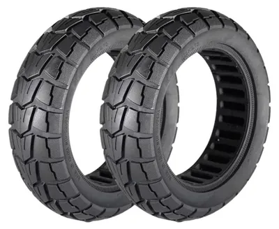 Image de Roues pour vélo électrique, en caoutchouc plein, anti-crevaison, lot de 2, dimensions 10 x 2,75-6,5