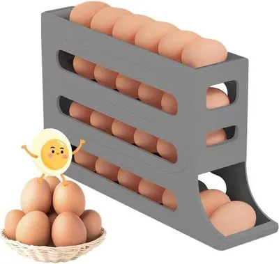 Produktbild von Famanu Eierhalter für Kühlschrank - Eierdispenser grau