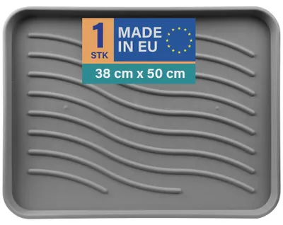 Produktbild von Schuhabtropfschale 50x38x2,5cm Anthrazit 1er-Pack, Schuhwanne mit hohem Rand, wasserdicht, robuste Abtropfmatte für Schuhe, Schutz vor Schmutz & Nässe