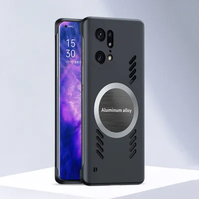 Produktbild von Oppo Find X5 Pro Hülle, Frameless PC Matt Kühlabdeckung Loch Wärmeableitung Schutzhülle für Oppo Find X5 Pro Schwarz