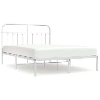 Obrázek produktu pro Kovový rám postele s čelem bílý 140 x 190 cm