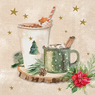 Produktbild von X-MAS DRINKS Cream Lunch-Servietten L1025460
