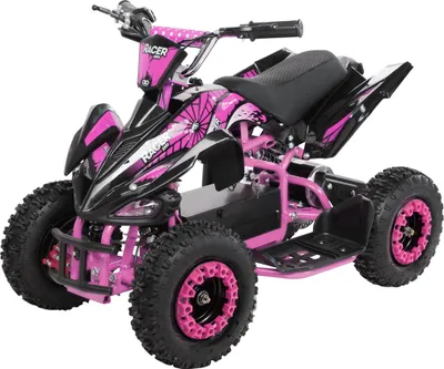 Produktbild von Actionbikes Motors Kinderquad Racer | 1000 Watt - 36 V - Pocket Quad bis 25 km/h - 3 Stufen - Kinder Elektroquad  - Elektro Auto (Schwarz/Pink)