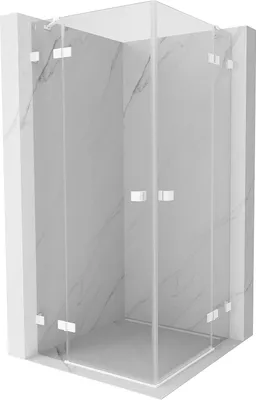 Immagine prodotto di Mexen Lunar Duo cabina doccia a battente 100 x 100 cm, trasparente, bianca - 834-100L-100P-20-00