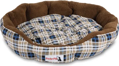 Produktbild von Hundebett Hundekissen blau-kariert Hundekörbchen 75 x 75 x 16 cm