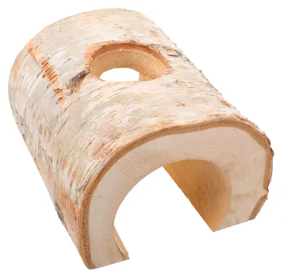 Produktbild von Hamsterröhre aus natürlichem Birkenholz, 15 cm, Verstecktunnel für Hamster und Rennmäuse, Käfigzubehör