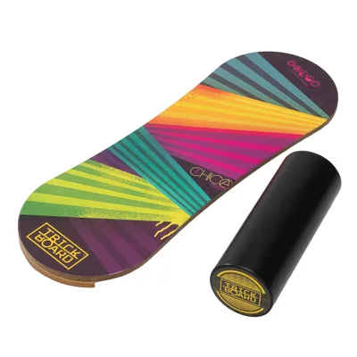 Produktbild von Trickboard Classic Chica Balance Board 88 × 31 cm bis 120 kg | Balancebrett mit Rolle | Gleichgewichtstrainer Core Koordination |