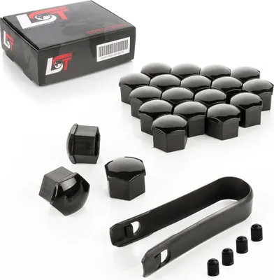 Produktbild von 20x Radschrauben Abdeckungs Kappen 17mm schwarz für KIA HYUNDAI DAEWOO DAIHATSU