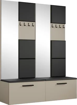 Produktbild von Masseno Garderobe-Set MODULO 161,2/204/40 cm Modern Garderobenschrank Kaschmir