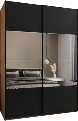 Produktbild von MEBLE KRYSPOL LUX 4 Schrank - 245,5x180x64cm - Artisan, Schwarz, Schwarz