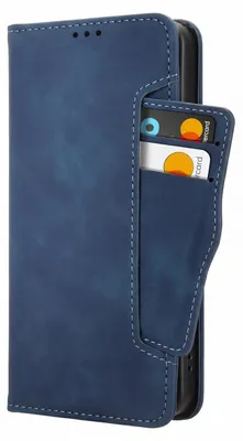 Immagine prodotto di Custodia per Xiaomi Redmi 17C 5G, colore blu notte, con portacarte removibile e funzione stand